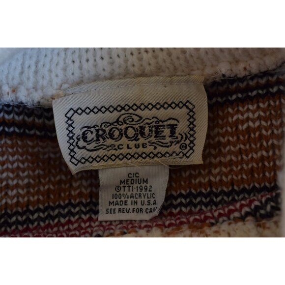 Vintage 90s Mock-neck Acrylic Snowflake  Sweater‎ size M - Picture 10 of 10